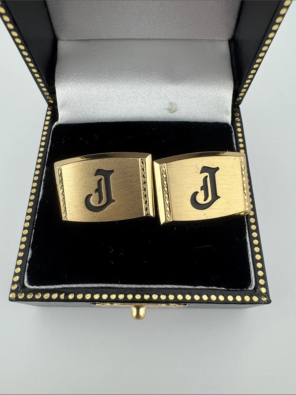 Vintage MCM Gold-Tone 'J' Initial Cufflinks for Men by Hickok